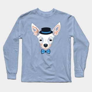 dog Chihuahua breed in hat and bow tie Long Sleeve T-Shirt